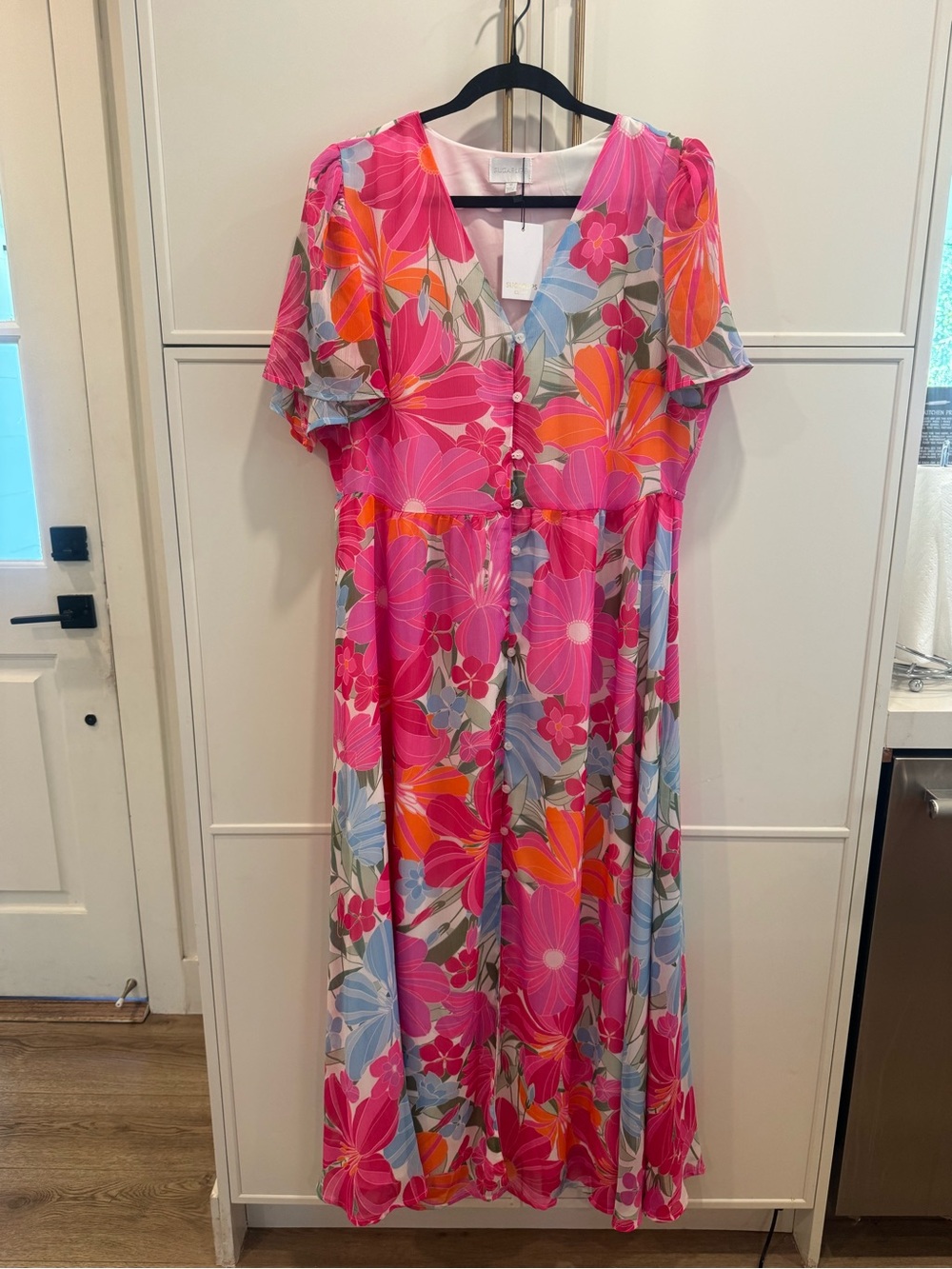 Sugarlips Pink Calista Floral Maxi Dress - Picture 2 of 6